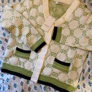 Gucci Mint Green and Cream Knitwear